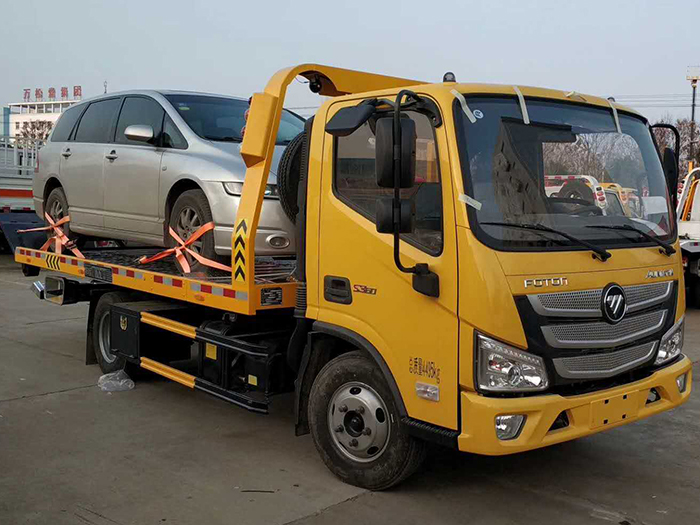 歐馬可藍(lán)牌清障車一拖二